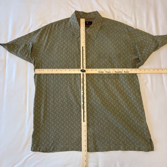 Toscano 100% Silk Shirt Sage Green Button Down Size XXL - Picture 2 of 7